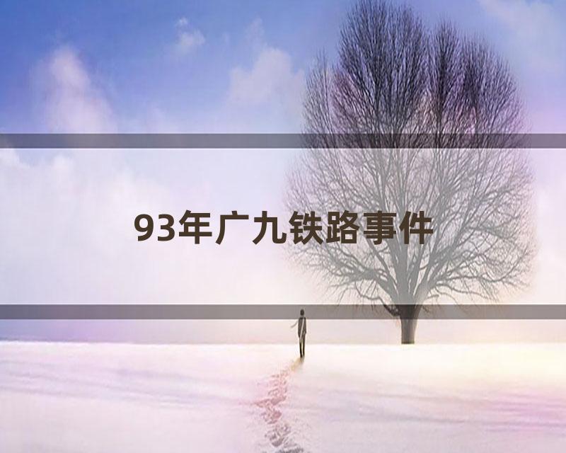 93年广九铁路事件