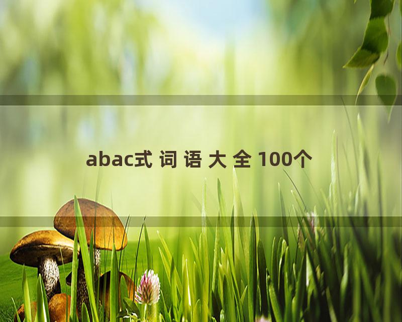 abac式词语大全100个