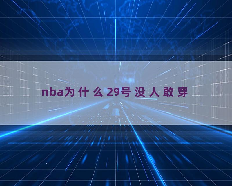 nba为什么29号没人敢穿